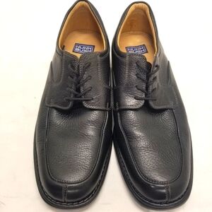 NunnBush Men Sz 9M Oxford Black Tumbled Leather Sheepskin Lining Lace Up Moc Toe